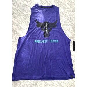 Under Armour Project Rock Brahma Bull Purple Tank top gym shirt Men's XL NEW
